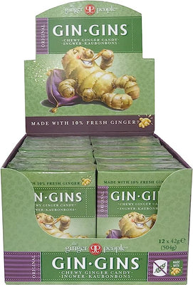 The Ginger People | Gin-GINS Chewy Ginger Candy | Pack of 12 x 42g