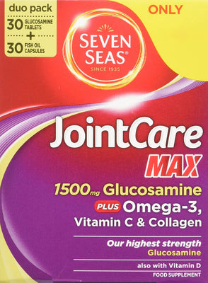 Seven Seas | Joint Care Max | Glucosamine Tablets + Omega-3 & Collagen | 1x 60 Duo Pack