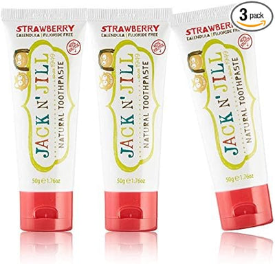 Jack N' Jill Natural Toothpaste | Strawberry Flavour | 3 pack x50g