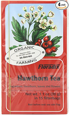 Floradix | Hawthorn Organic Herbal Tea | 15 Bag's x pack of 4 | by Salus