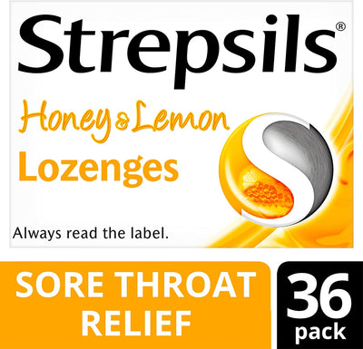 Strepsils | Honey and Lemon | Sore Throat, Pain Relief Lozenges | 1x 36 pack