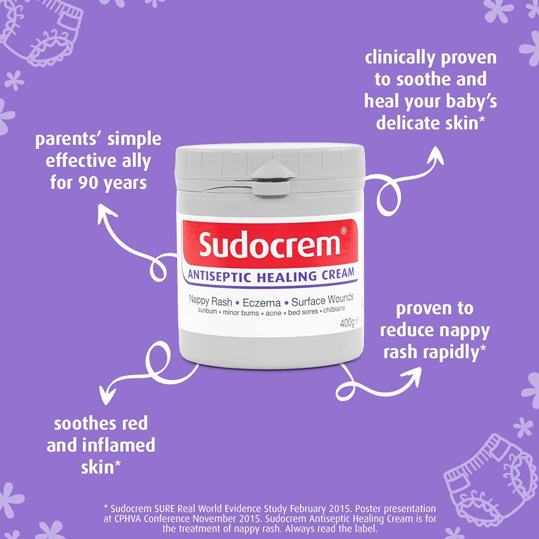 Sudocrem | Antiseptic Healing Cream | for Nappy Rash, Eczema, Surface Wounds | 400g x 1